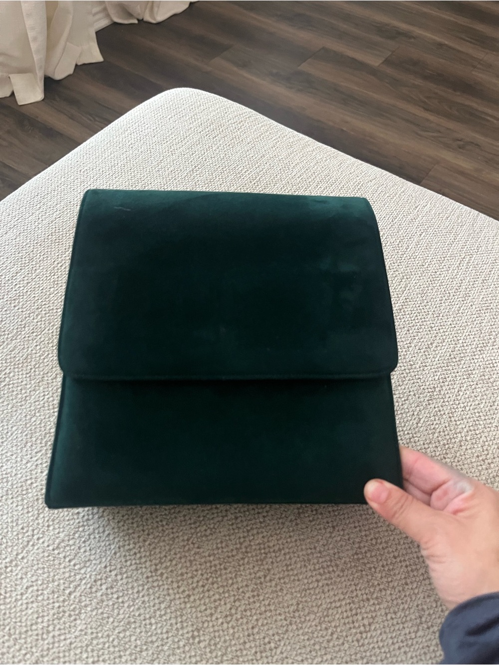Claudio Merazzi Velvet Suede Green Snakeskin Clutch Purse Vintage‎